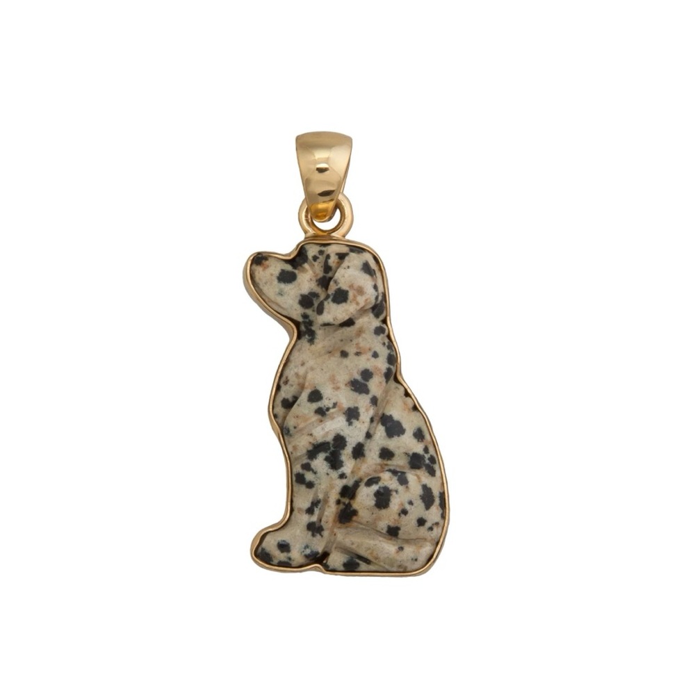 Alchemia Dalmatian Jasper Dog Pendant